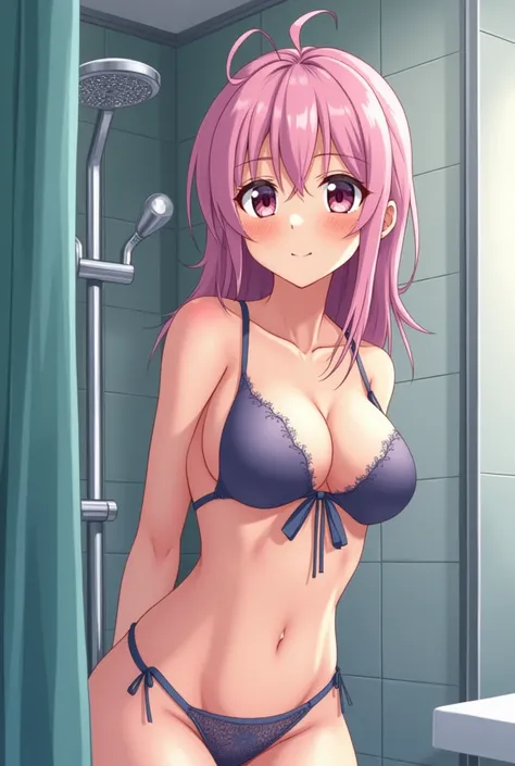 Anime girl getting fucked in the shower and showing her tits