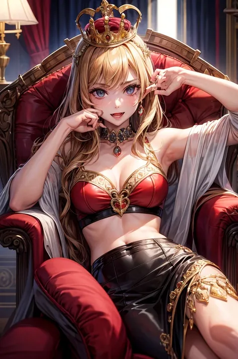 Best image quality, Queen, Royal Family, Bare your fangs, Red underwear, woman,