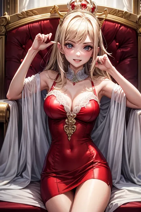 Best image quality, Queen, Royal Family, Bare your fangs, Red underwear, woman,