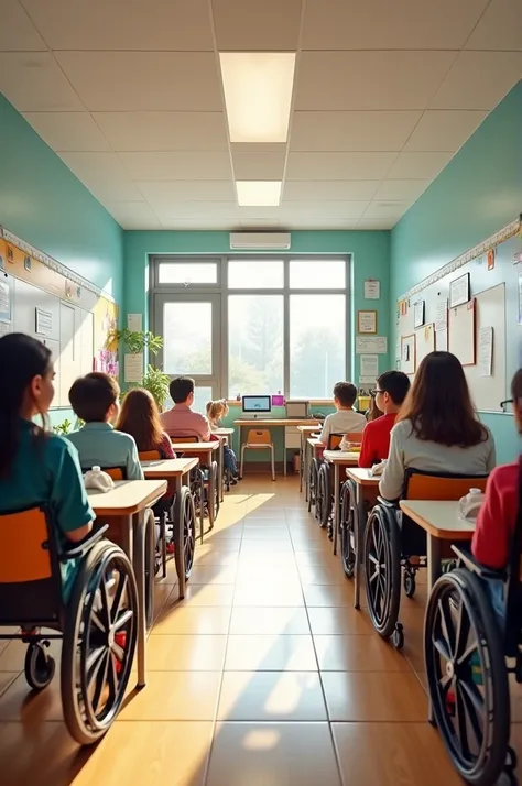 What would an inclusive classroom for people in wheelchairs look like?