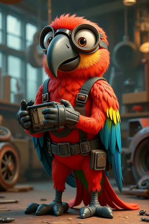 Animated macaw mechanic