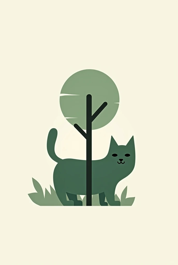 Isotype of a cat and a tree