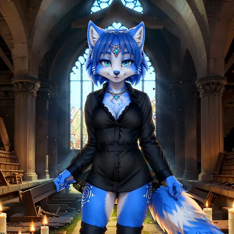 a picture of ((krystal)), Star Fox krystal, lovable, green eyes, medium breasts, (((Long blue hair 1.3))), Decollete, anthro, furry, Uploaded E621, detailed fluffys fell, (von Fluff-Kevlar, Bayard Wu, Pino Daeni), detailed face, (fluffy), 1 girl, alone, sw...