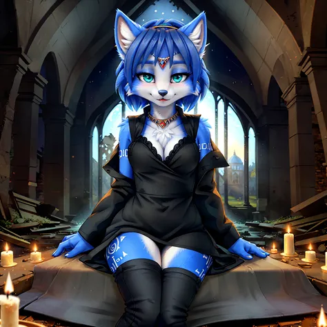 a picture of ((krystal)), Star Fox krystal, lovable, green eyes, medium breasts, (((Long blue hair 1.3))), Decollete, anthro, furry, Uploaded E621, detailed fluffys fell, (von Fluff-Kevlar, Bayard Wu, Pino Daeni), detailed face, (fluffy), 1 girl, alone, sw...