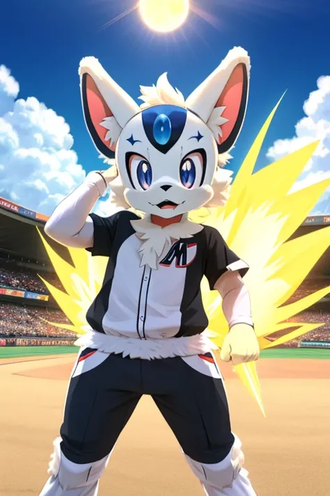 Furry male amirhossein ajorloo form of ultimate power alola pokemon sun and moon fursuit mascot baseball style 