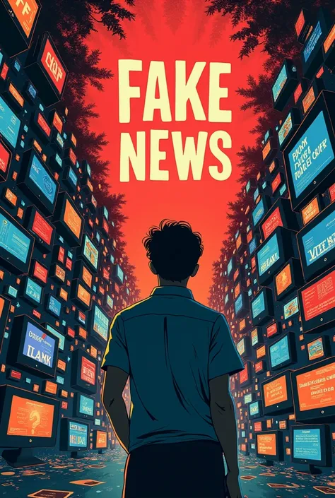 a poster about fake news with the phrase "make sure the information and sources are safe"