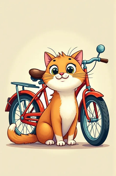 Cute cat accent by a cycle 