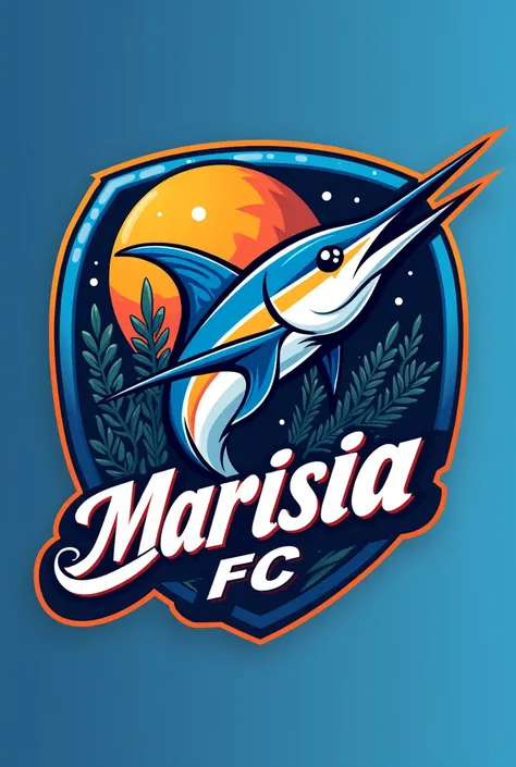 a marlin fish in a futbol logo team called Marisia FC