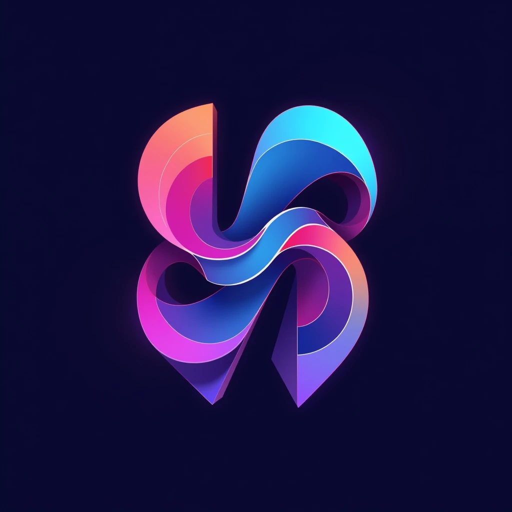 Abstract Logo: A vibrant, abstract logo for "its_nirvana__" that blends geometric shapes with fluid, organic lines. Use bold, contrasting colors like electric blue, neon pink, and deep purple. The name should be integrated seamlessly into the design, creat...