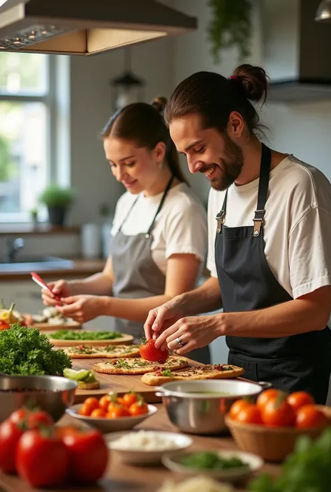 An image of two people making the delicious 