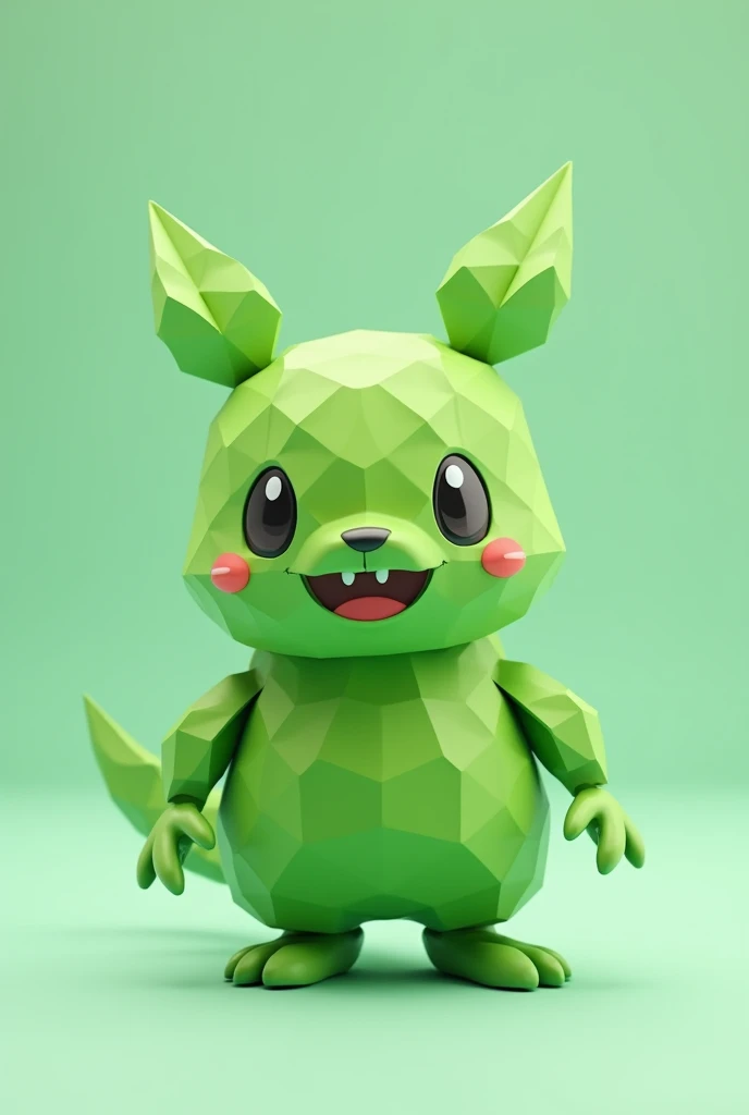 Mascot for a collecting monsters game 
Green
Monster elements
Paper body
Cute
Kawaii
Iconic
Pokemonish