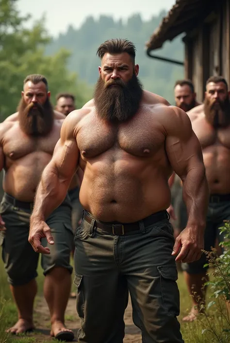 8KUHD HDR Very high resolution Very extremely realistic Very detailed 8K HDR High quality Very realistic photography featuring a middle-aged father, robust bodybuilder,  muscle bears, 8K velues detalhado muito realista, 8K Very Realistic Bearded Muscular B...