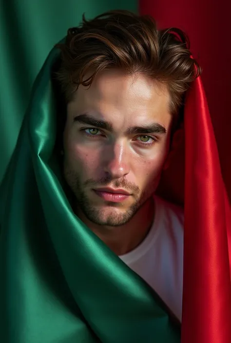 A photo of Robert Pattinson with the Mexican flag