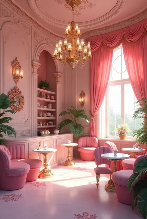 Pink palace themed cafe