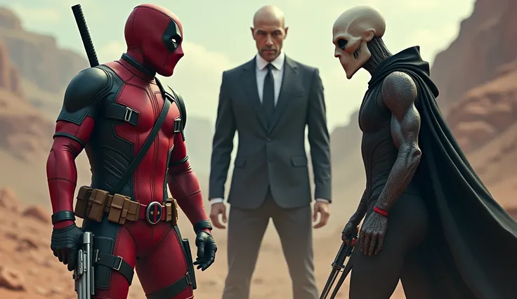 1 Astronaut guy, 1 Deadpool guy and 1 Slenderman with black suit vs 1 black man