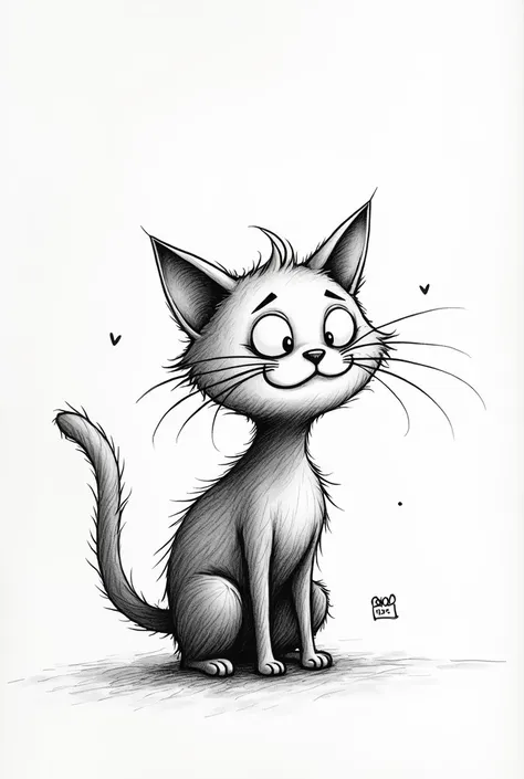 A cat made with pen strokes