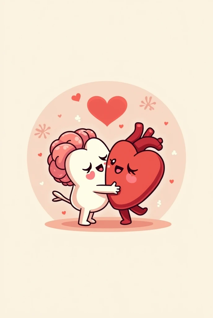 Create a logo for a channel called love of mind with the cartoon of a heart and a brain in love
