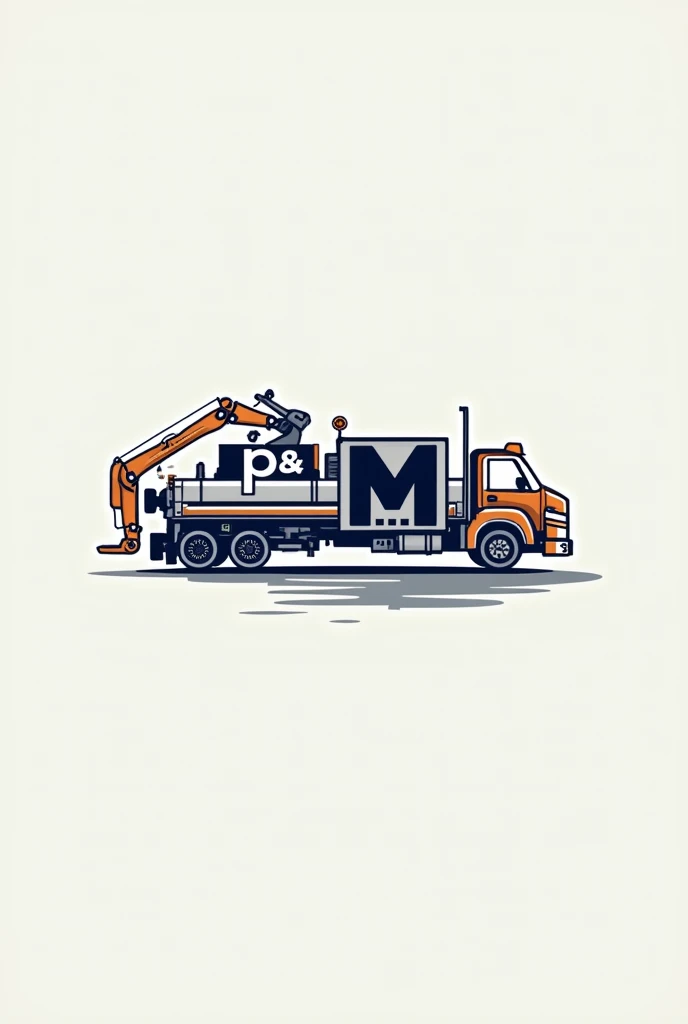 written logo "p&M SILVA" with image of a truck and tools  