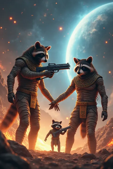 Mummies in space, a war with a raccoon