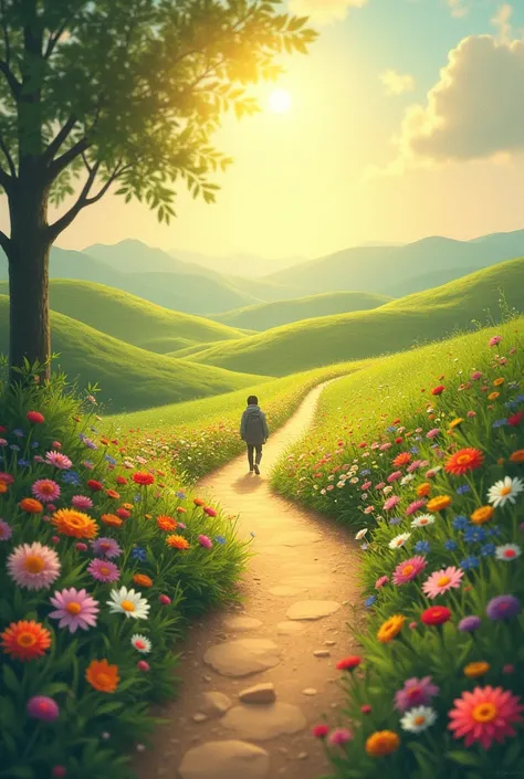 a path of beautiful flowers representing open paths