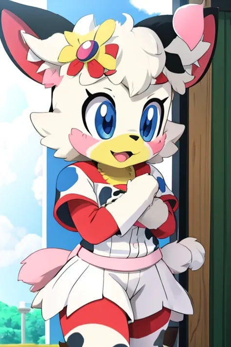 Furry female cow alola pokemon sun and moon fursuit mascot baseball style 