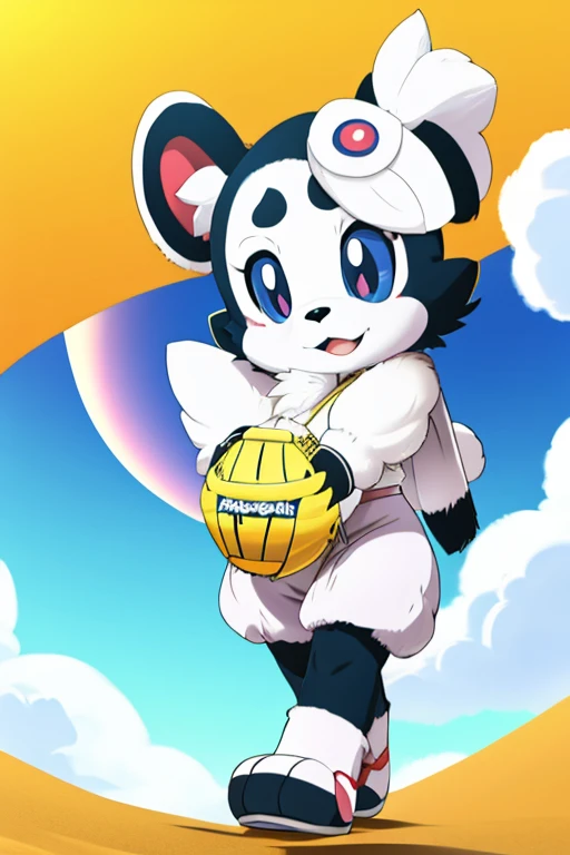 Furry female panda alola pokemon sun and moon fursuit mascot baseball style 