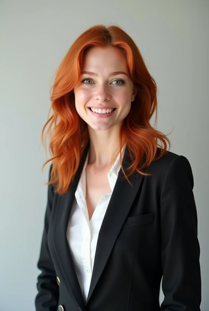 High quality photo of red-haired girl psychologist. 