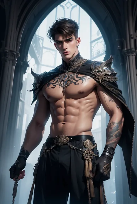 masterpiece, best quality, high quality, a tall muscular handsome young man, solo, perfect facial features, (short hairstyle:1.5), beautiful, gorgeous, wet, digital painting, Fantasy, Fine Art, Digital Art, Magical, Mystical, Ethereal, Unique Style, Highly...