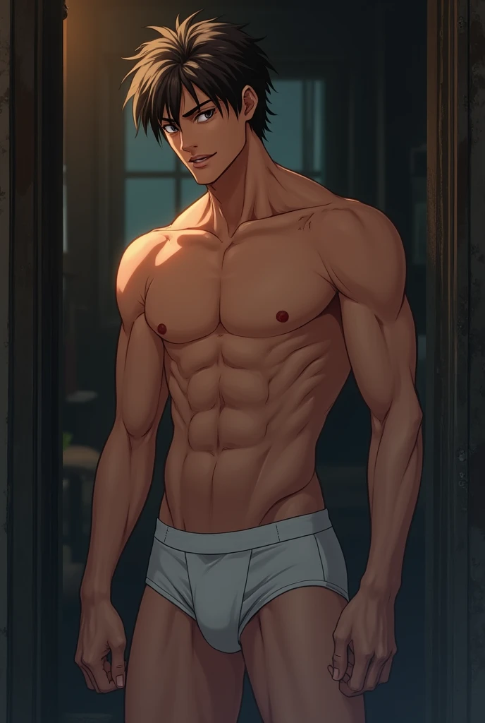 Hot anime boy pisses boxers 