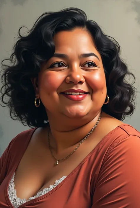 Drawing of the chubby black philosopher Bell Lelia Gonzales, With color, very similar to her