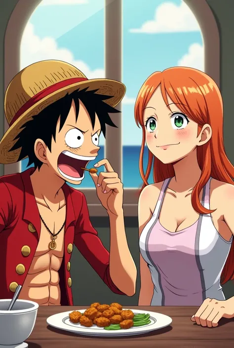 Luffy eating Nami
