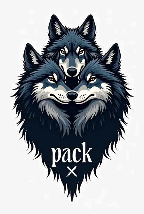 a Pack X logo with 3 wolves

