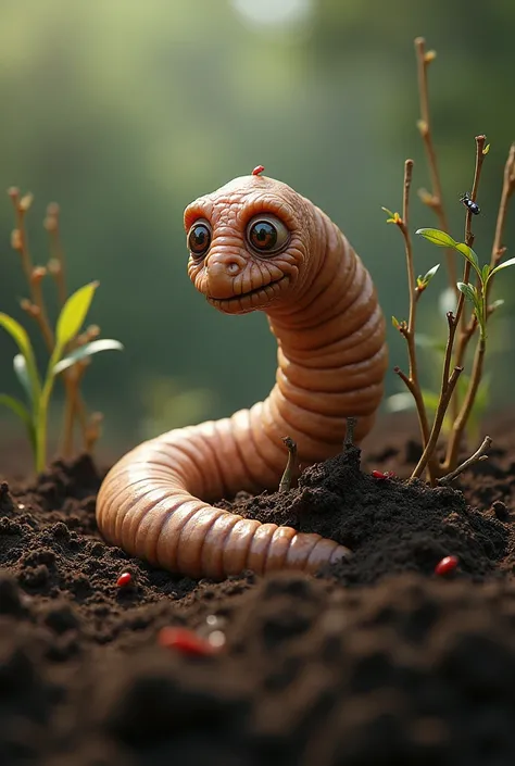 Earthworm explaining the Functions of the soil