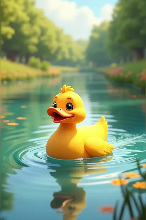 Animated duck swimming 