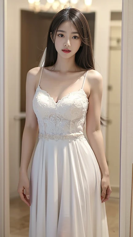 ((best quality)), ((masterpiece)), (detailed), perfect face, very big breasts, ultra high resolution room, 8k, perfect body, hud, Ergonomic, slim legs, small face, long eyelashes, Sparkling pink lips, eye for detail, clean skin, blemish-free face, korean b...