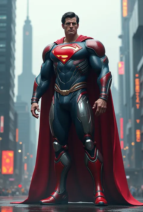 Superhero fused from superman and urutoraman