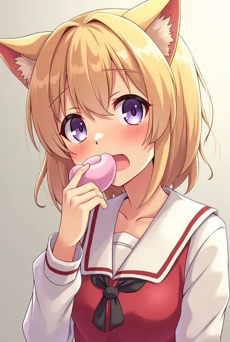 An anime cat girl sucking a penis 