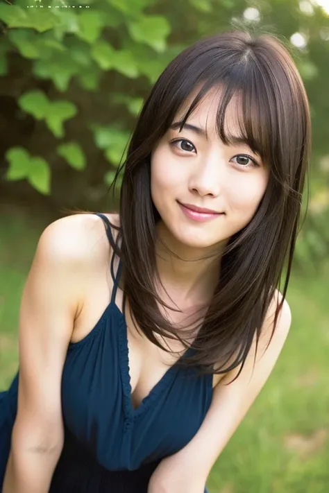 (((One Girl,alone))),(Highly realistic photos, High resolution, Detailed face, Beautiful Eyes) Japanese women, 30 years old, Cute Face, Nice body, Mid-chest, ,Hairstyle, Spread your legs、turn over、Written boundary depth,Narrow eyes,A light smile、Wind、that&...