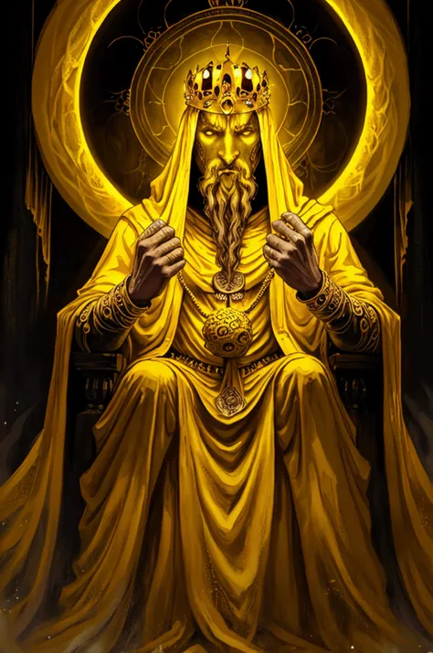 a painting of hastur the king in yellow, yellow-robed, king in yellow, hastur the king in yellow, , portrait of hastur the king ...