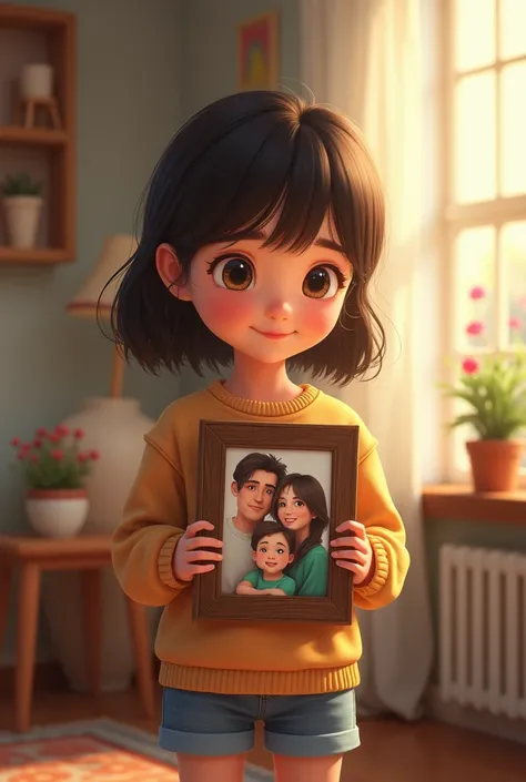 A 
 girl with her parents picture 