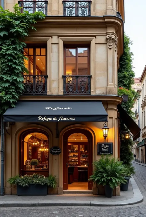  Facade of a restaurant called Refúgio dos Sabores with a French vibe