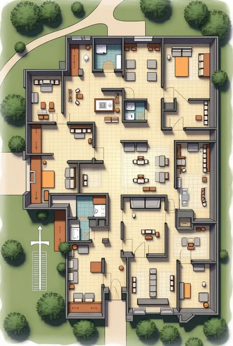 Floor plan of large inclusive school 