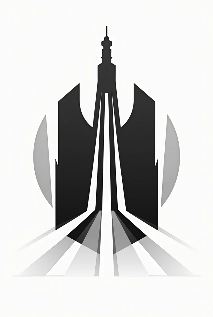 Create a Brasilia-themed coat of arms in black and white