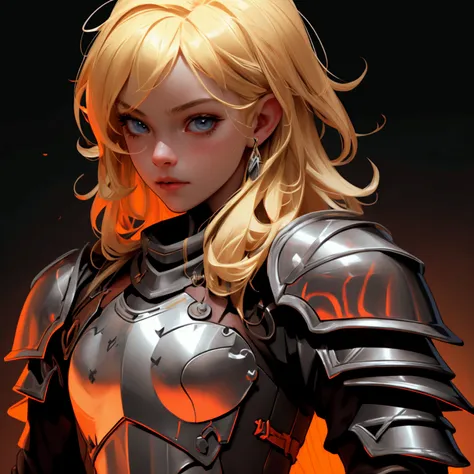 envision a 8k, highres, cinematic, beautiful close up portrait of a girl with pretty mature features with blonde hair, goggles, leather armor, fantasy armor, jrpg inspired armor, in dark lighting, against a dark gray background