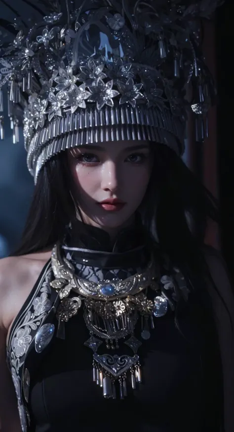 Game Art，CG Animation，Best image quality，Maximum resolution，8K picture quality，(A bust photo)，(portrait)，(Head close-up)，(Rule of Thirds)，Unreal Engine 5 rendering works，20 year old girl，((Queen))，The eyes are very detailed，(Large Breasts)，Elegance and nob...