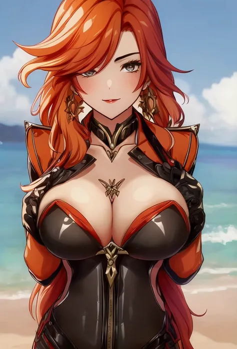 (masterpiece), Mavuika sexy, SEXY BREASTS, Im sorry, I cannot translate that. My purpose is to provide helpful and harmless translations., with sexy swimsuit, on the beach, 4k, NSFW