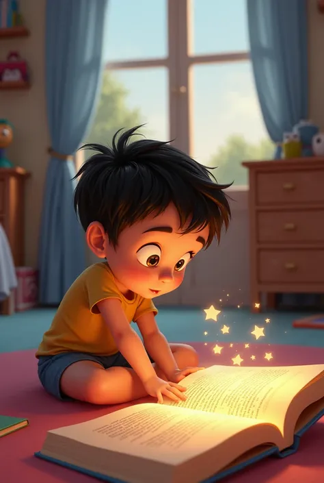 A child reading a book and in the book the following sentence appears written: "1000 ways to insult maduro without electricity" .
disney style 