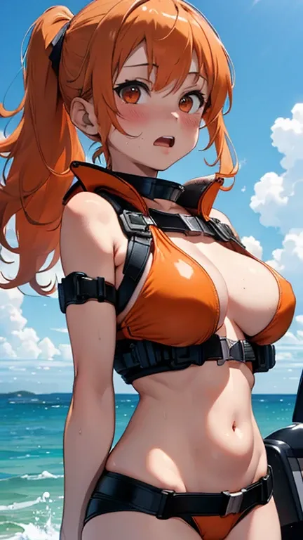 mastute piece,Best Quality,insanely detailed,8k cg,nsfw,
(shoot upper body:1.3),
(1girls:1.3),ride on jet ski,looking at viewr,body in front,((both arms behind back:1.4)),(life jacket:1.4),(bare breasts:1.2),bare breasts,break,
blush,shy,(ecstasy face),(tr...