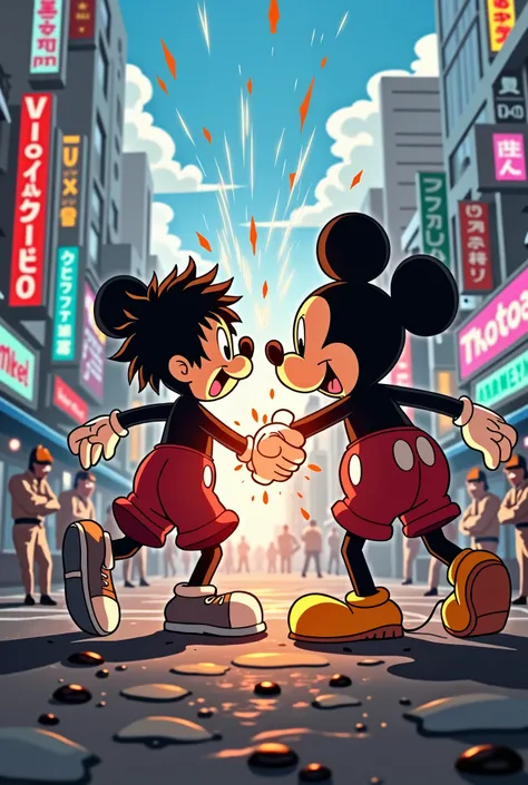 The generation of Izuku Midoriya against Mickey Mouse in Japan 
