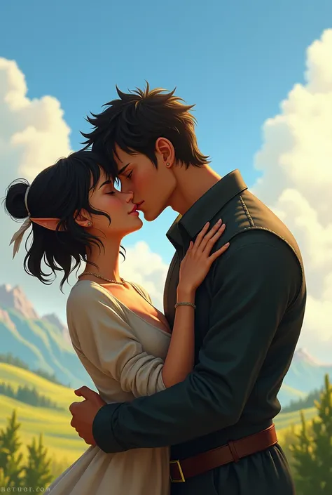 Put Tadashi from Great Heroes and Hippo from How to Train Your Dragon kissing